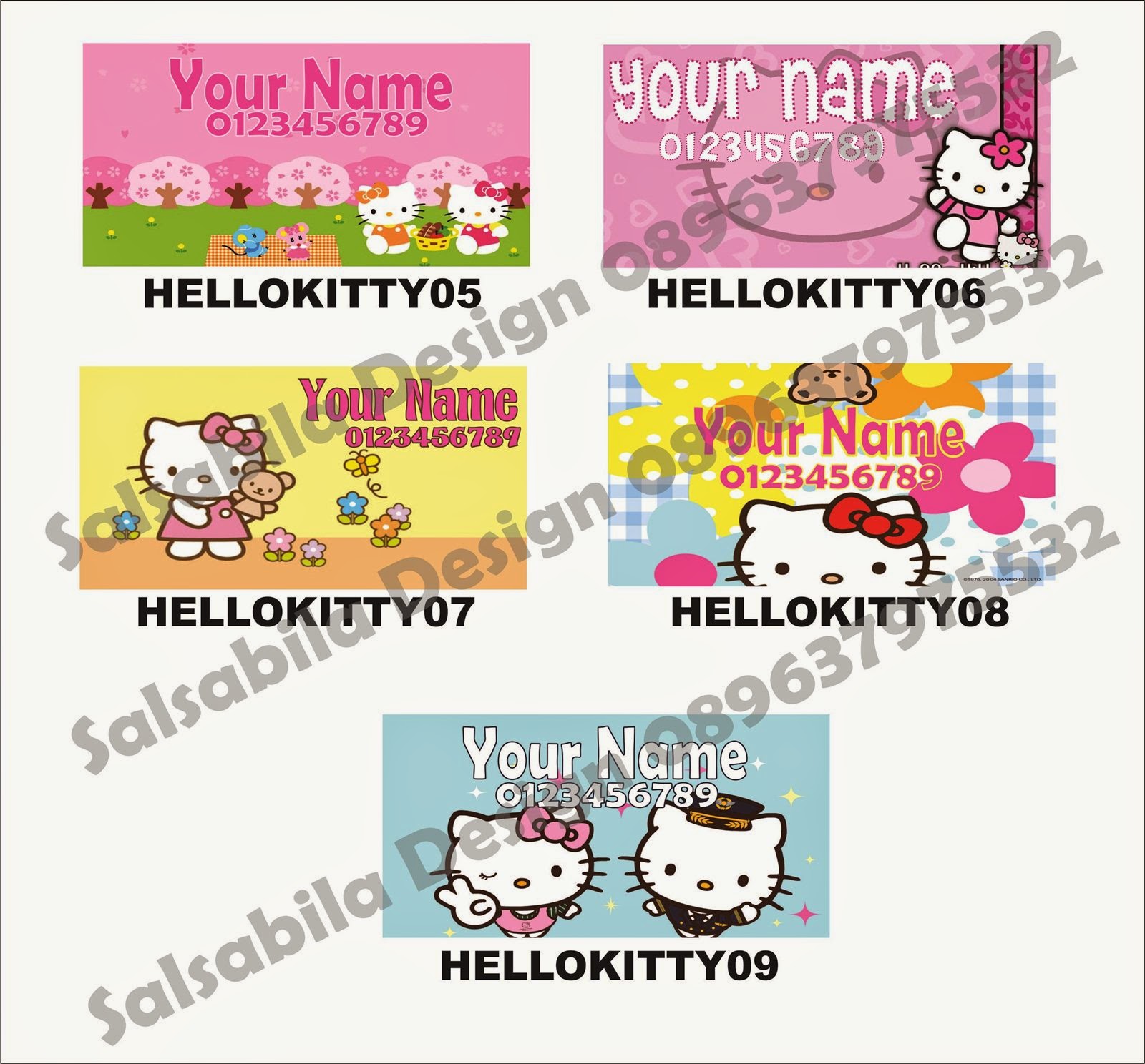 Sticker / Stiker / Label Nama Hello Kitty Jasa Desain & Percetakan
