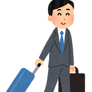 出張のイラスト（男性）