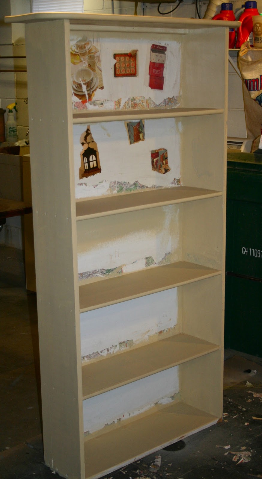 Doodle Bug Trimming Out a Bookcase