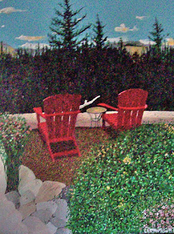 Adirondack Chairs 2019 24" x 30"  Acrylic on canvas