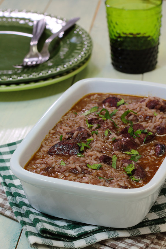 Cinco Quartos de Laranja Arroz de entrecosto em vinha d'alhos