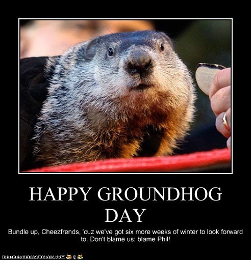 Thoughts at a thousand miles per hour!: Happy Groundhog Day!