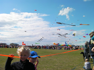 kite madness on the seafront, prevailing winds