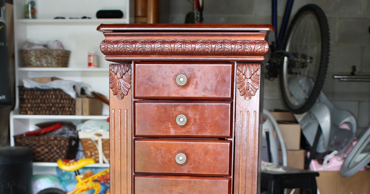 Before and After Jewelry armoire redo