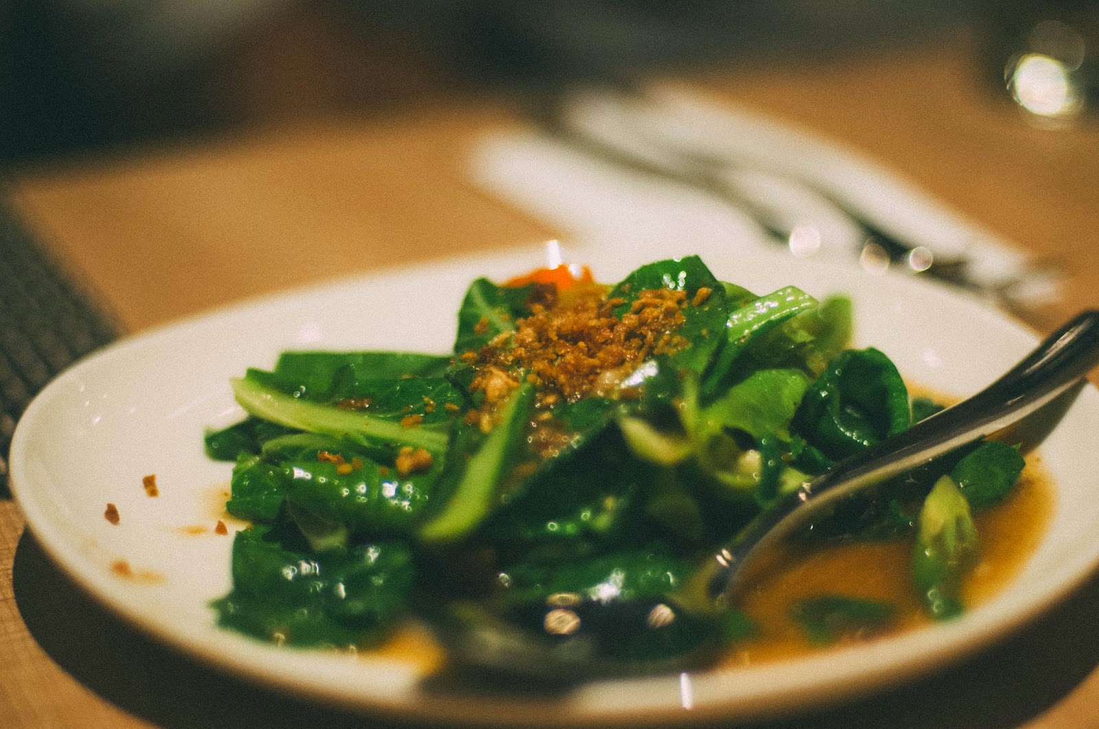 Phad Kha Na pla Kham Stir Fried Kailan with Salted Fish