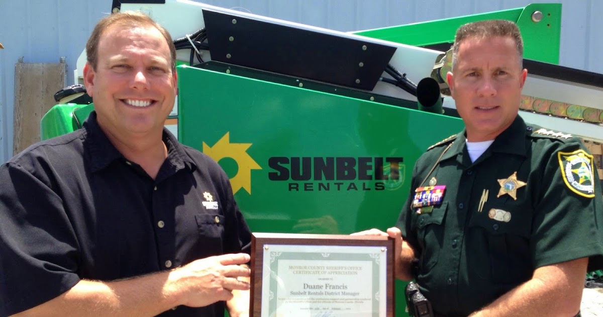 Monroe County Sheriff's Office Sunbelt Rentals good community partner