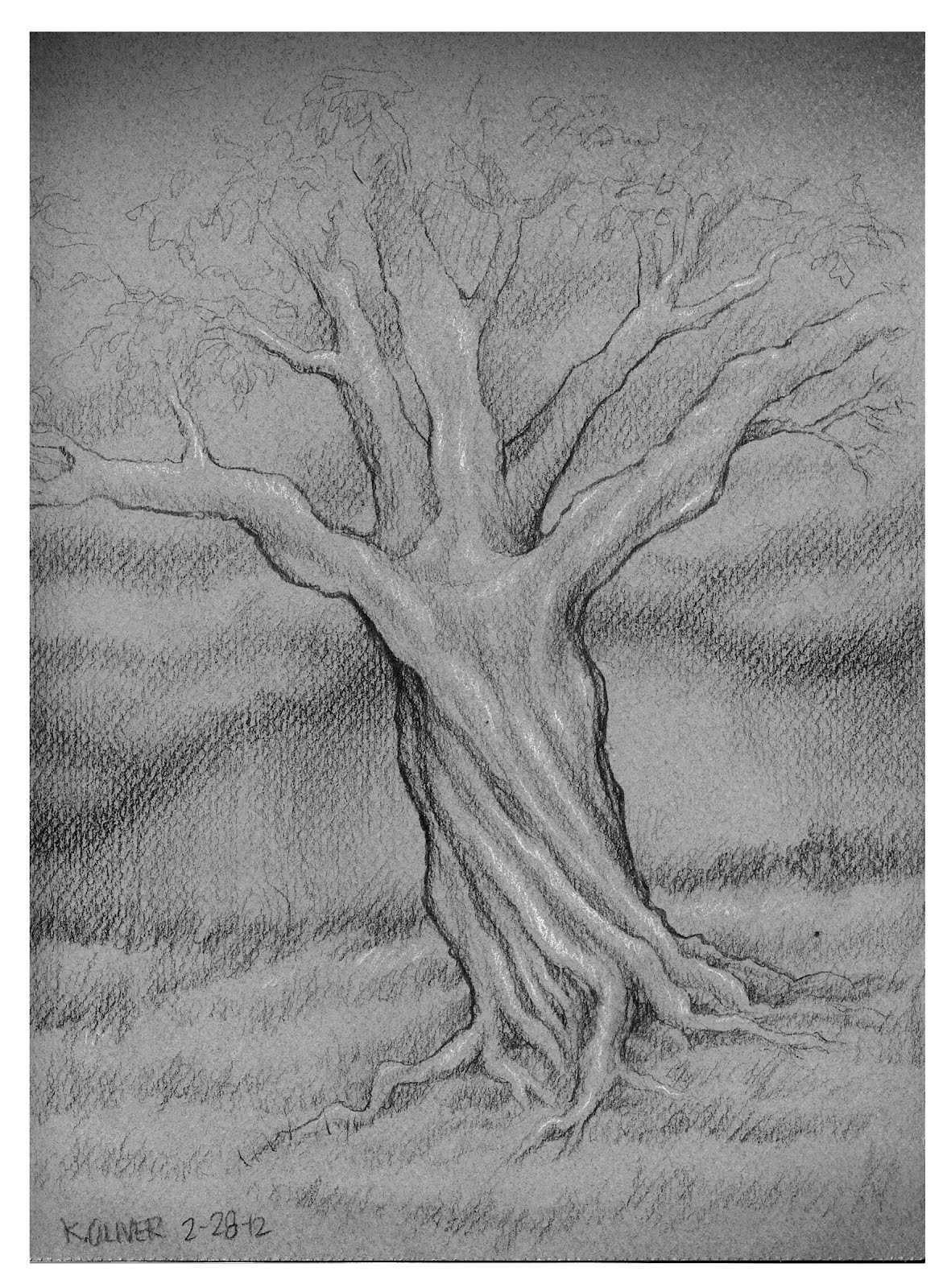 10+ beautiful landscape drawings for inspiration Tree Sketch | Kenny Oliver's Art