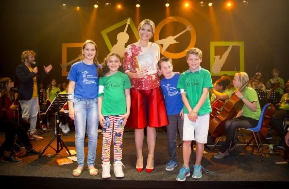 Queen Maxima of The Netherlands attended the final concert of the 2nd edition of Kinderen Maken Muziek (Children make music)