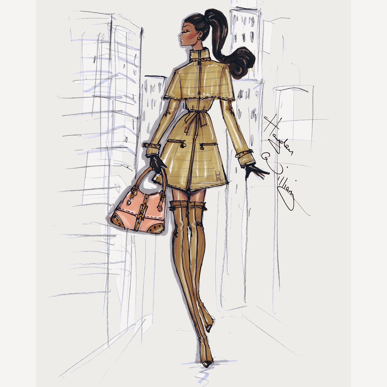 Hayden Williams Fashion Illustrations: Stroll In The City: 'The Camel Coat' by Hayden ...1600 x 1600