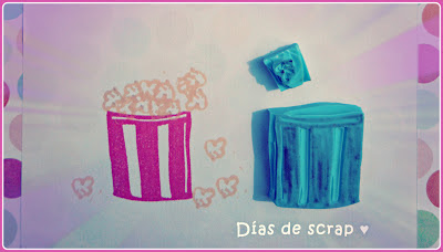 scrap sellos handmade palomitas