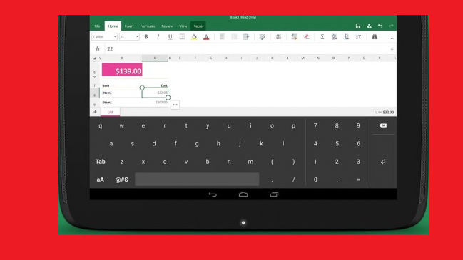 Microsoft launches an Android tablet keyboard for Excel users