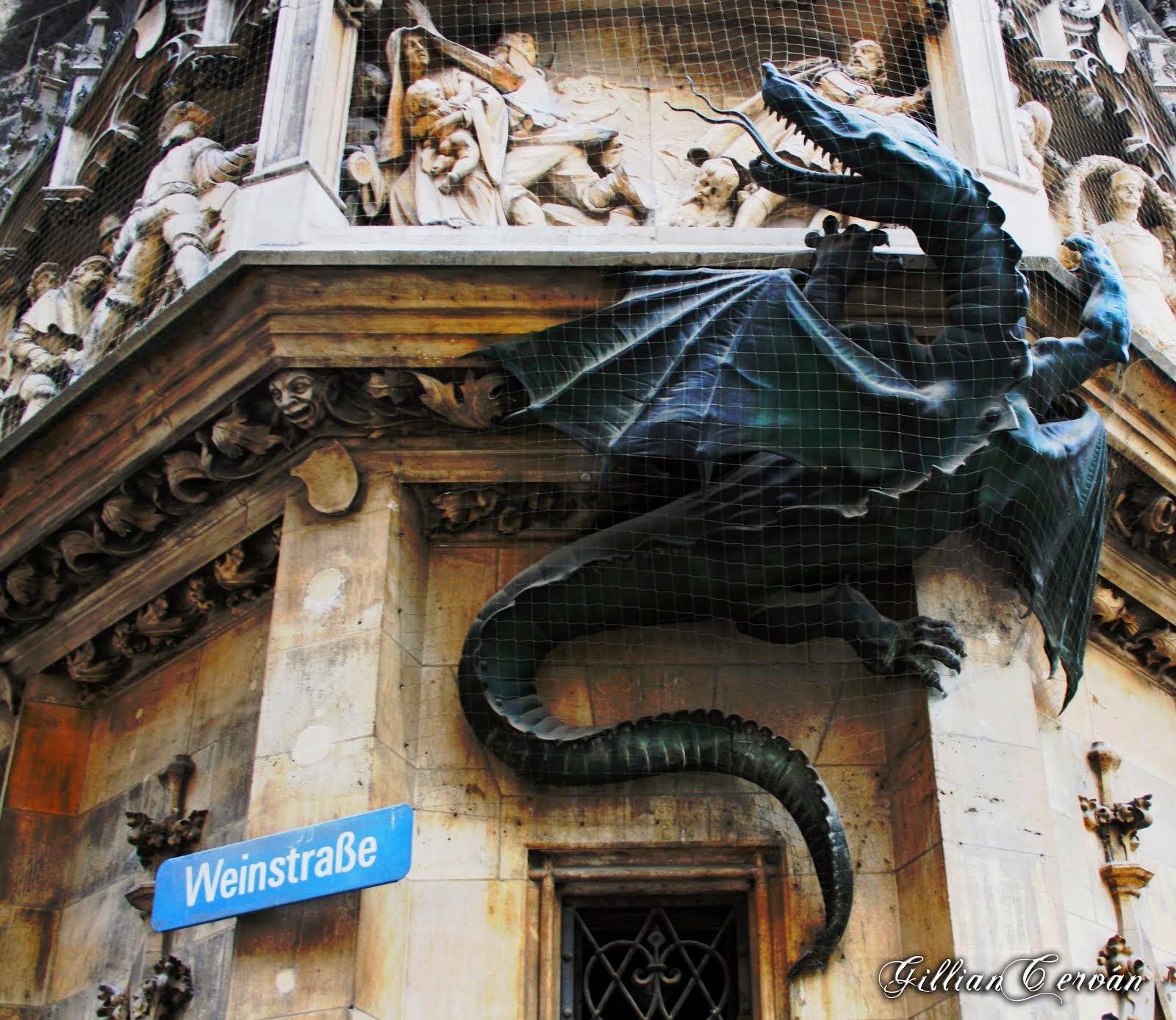 Dragon Statue In Town Hall, Munich, Germany