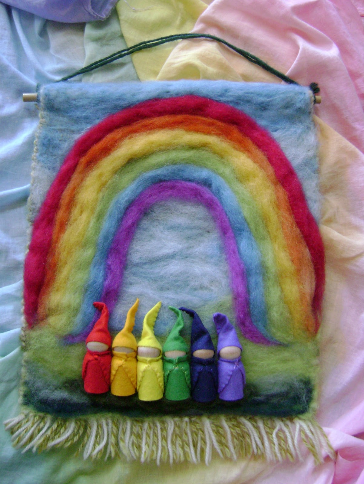 Softearth's World An easy way to make wool wall hangings