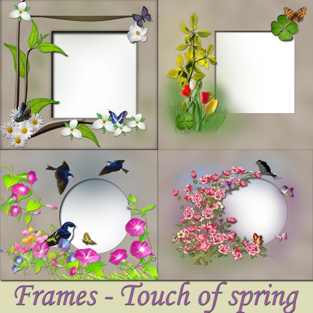 Textures Passion Frames Touch of spring, scrapbook style