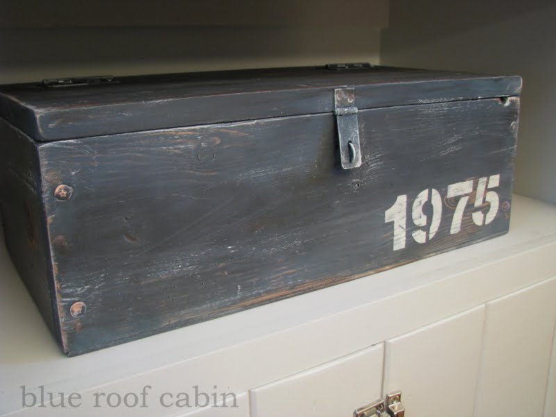 blue roof cabin How To Build an "Antique" Wood Box