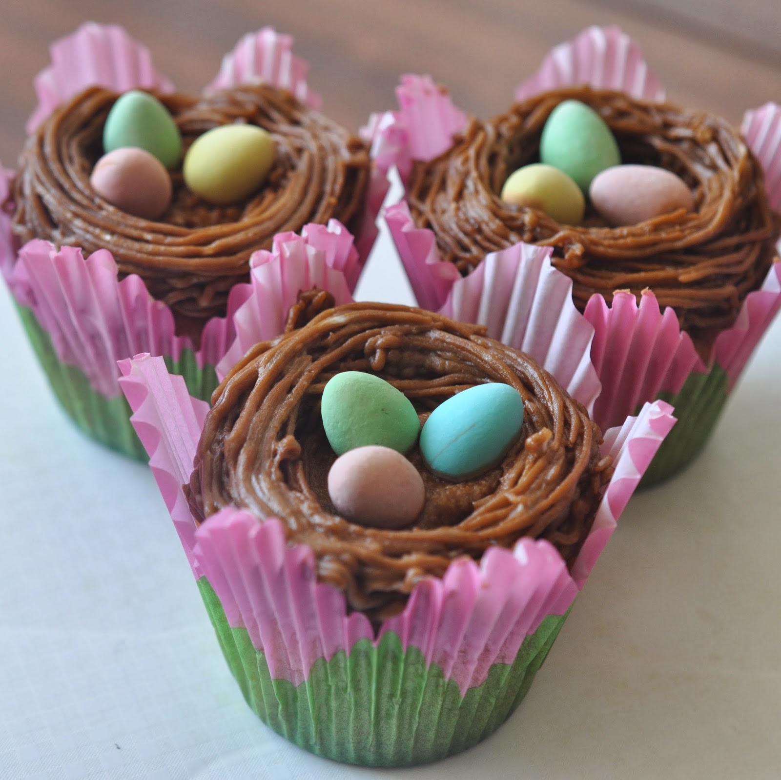 Sew Lah Tea Dough Eggs in a Nest Cupcakes