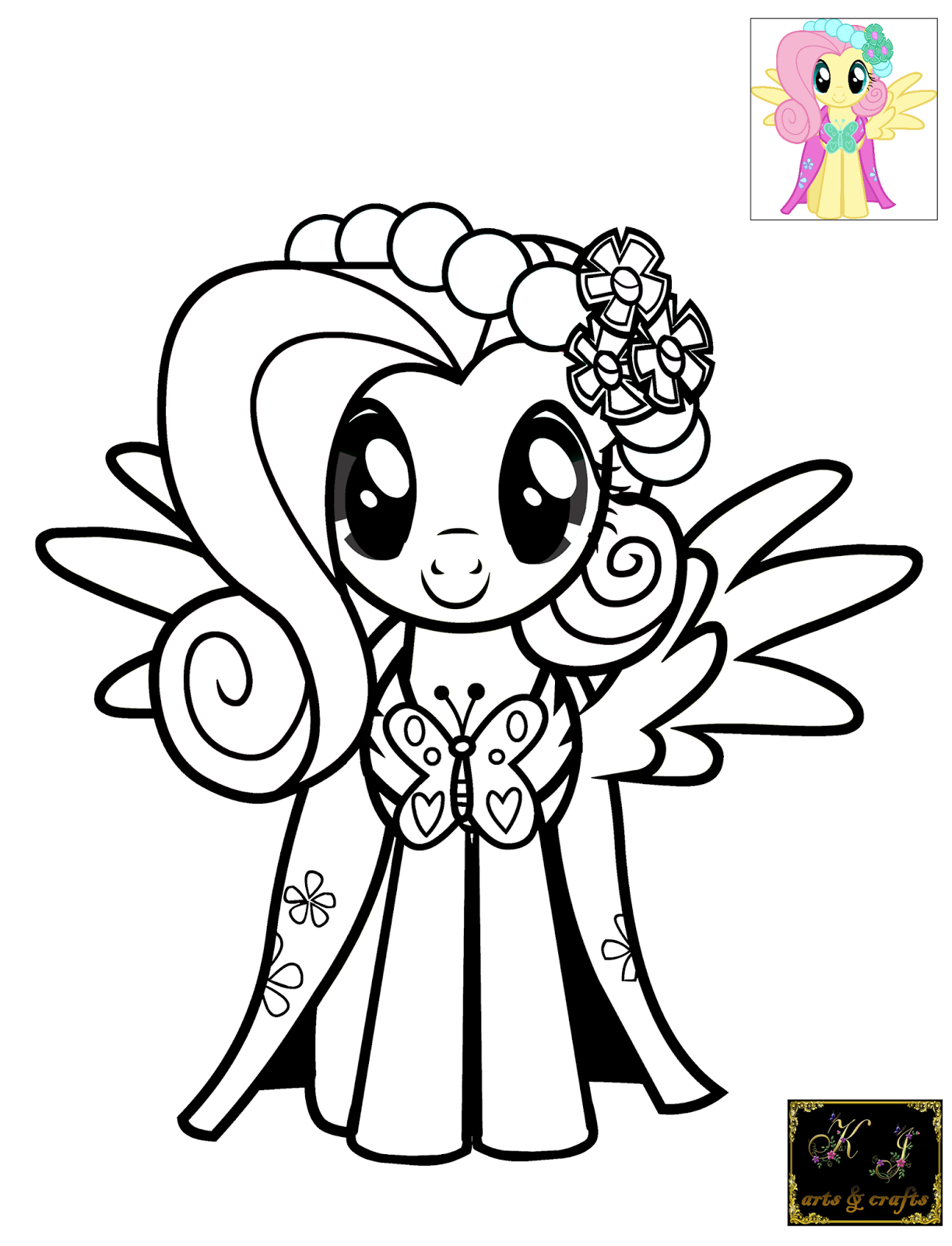 Kj Coloring Pages Fluttershy