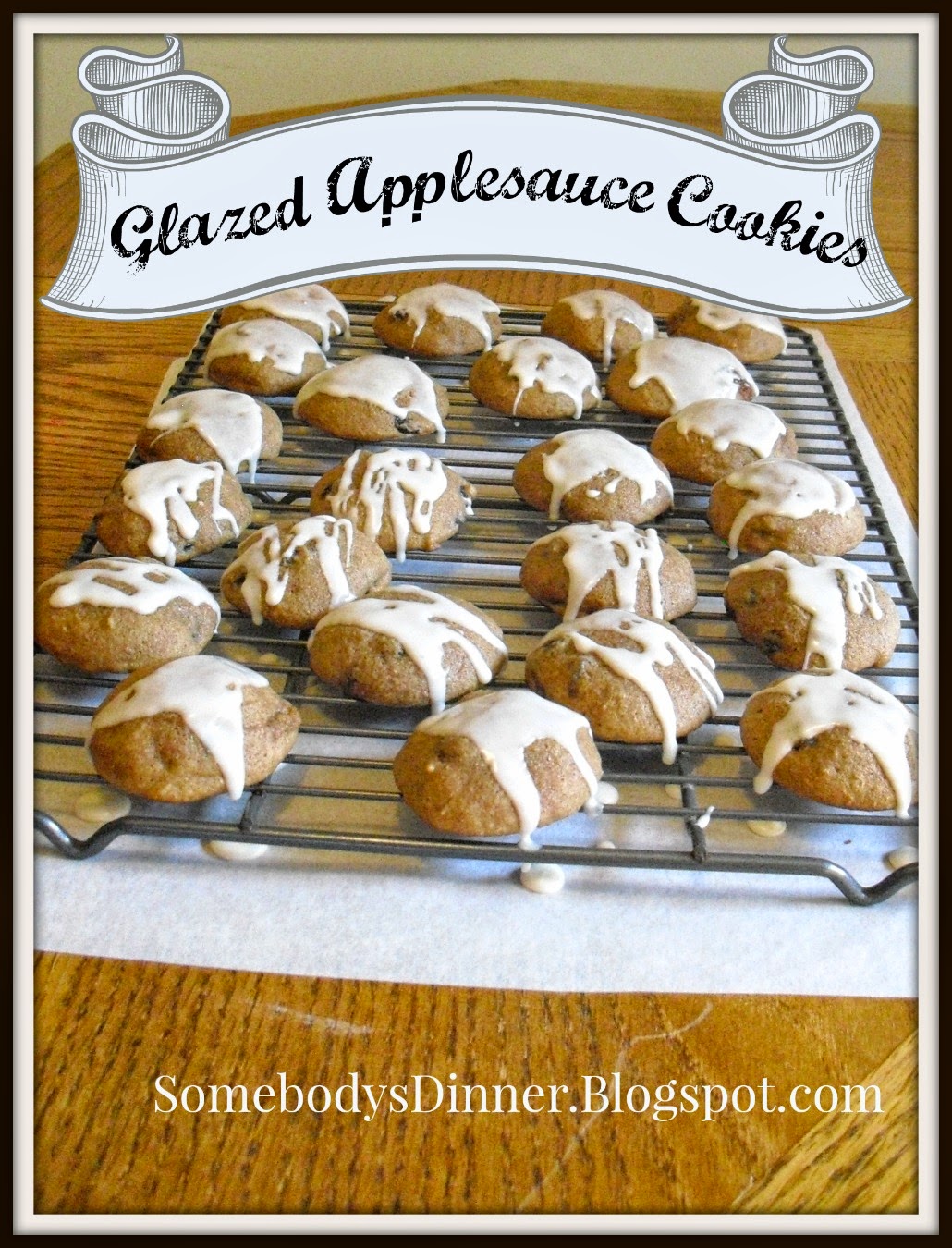 Somebody's Dinner Glazed Applesauce Cookies