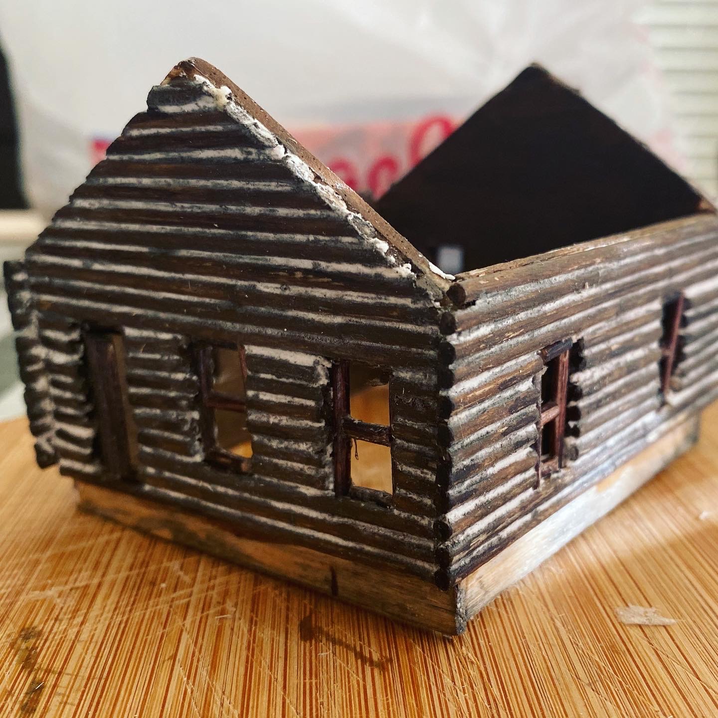 Holiday Winter Cabin Toothpick Logs