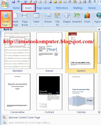 Cara Membuat Sampul Halaman (Cover) di Microsoft Word 2007, Cover Word, Sampul, Microsoft Word 2007, Tips Word, Tips Komputer 2