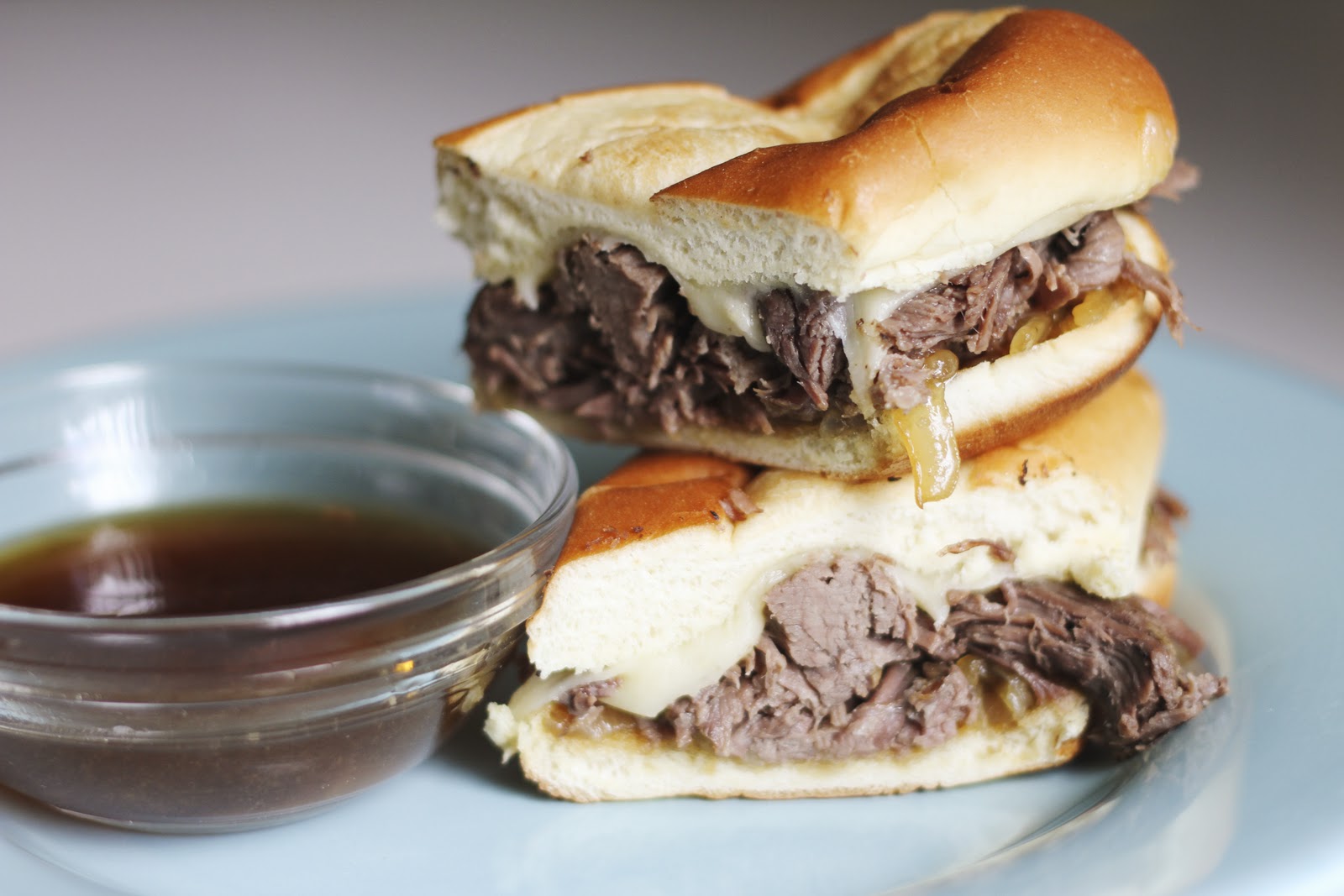 Talkin' Chow Playin' House Toasted French Dip w/ Caramelized Onions