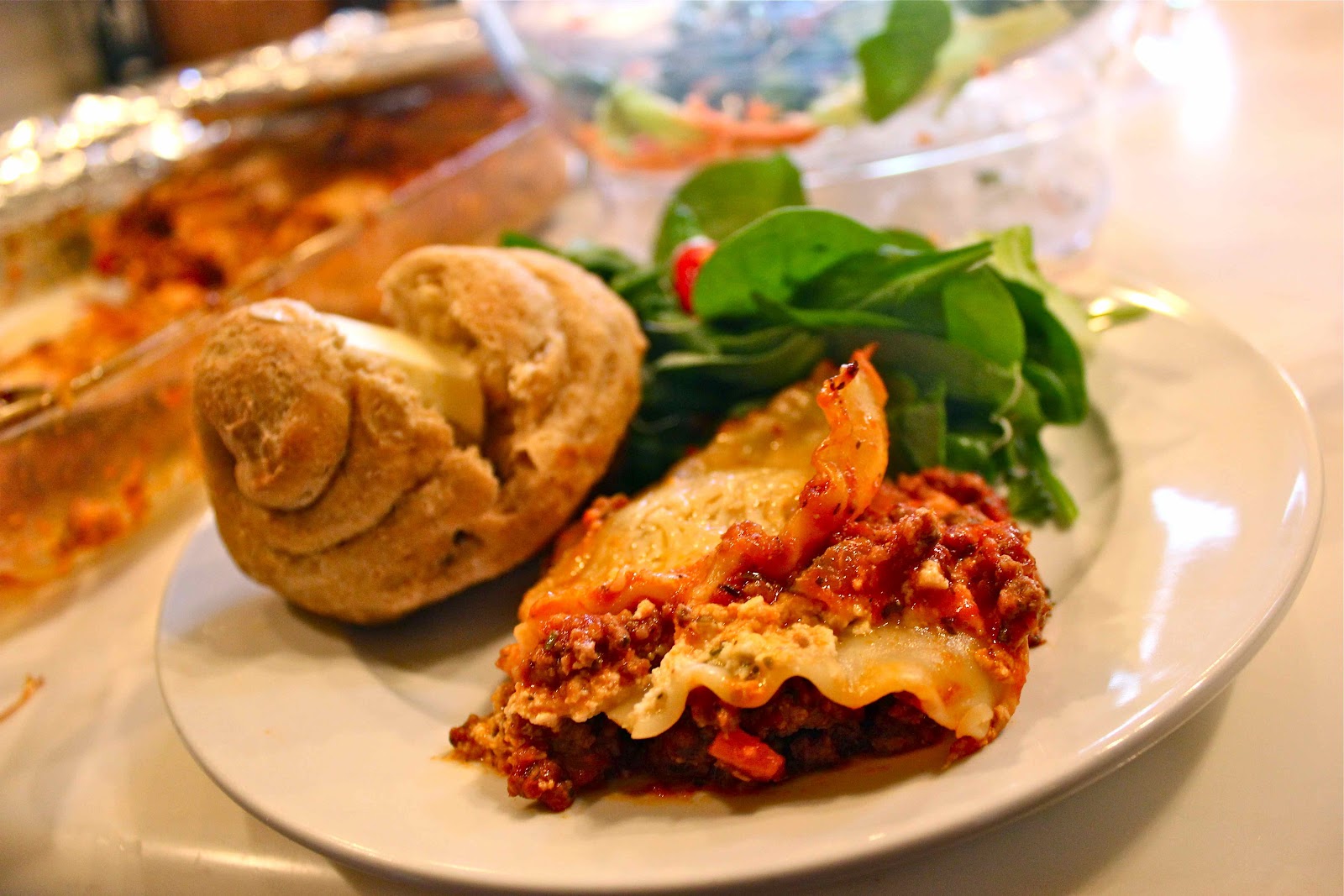 Katherine Homemade Lasagna for Dinner!