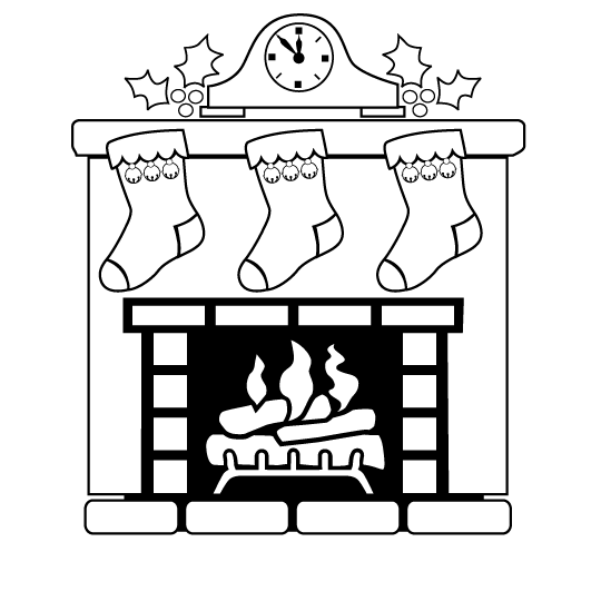 Christmas Fireplace Coloring Pages | Team colors