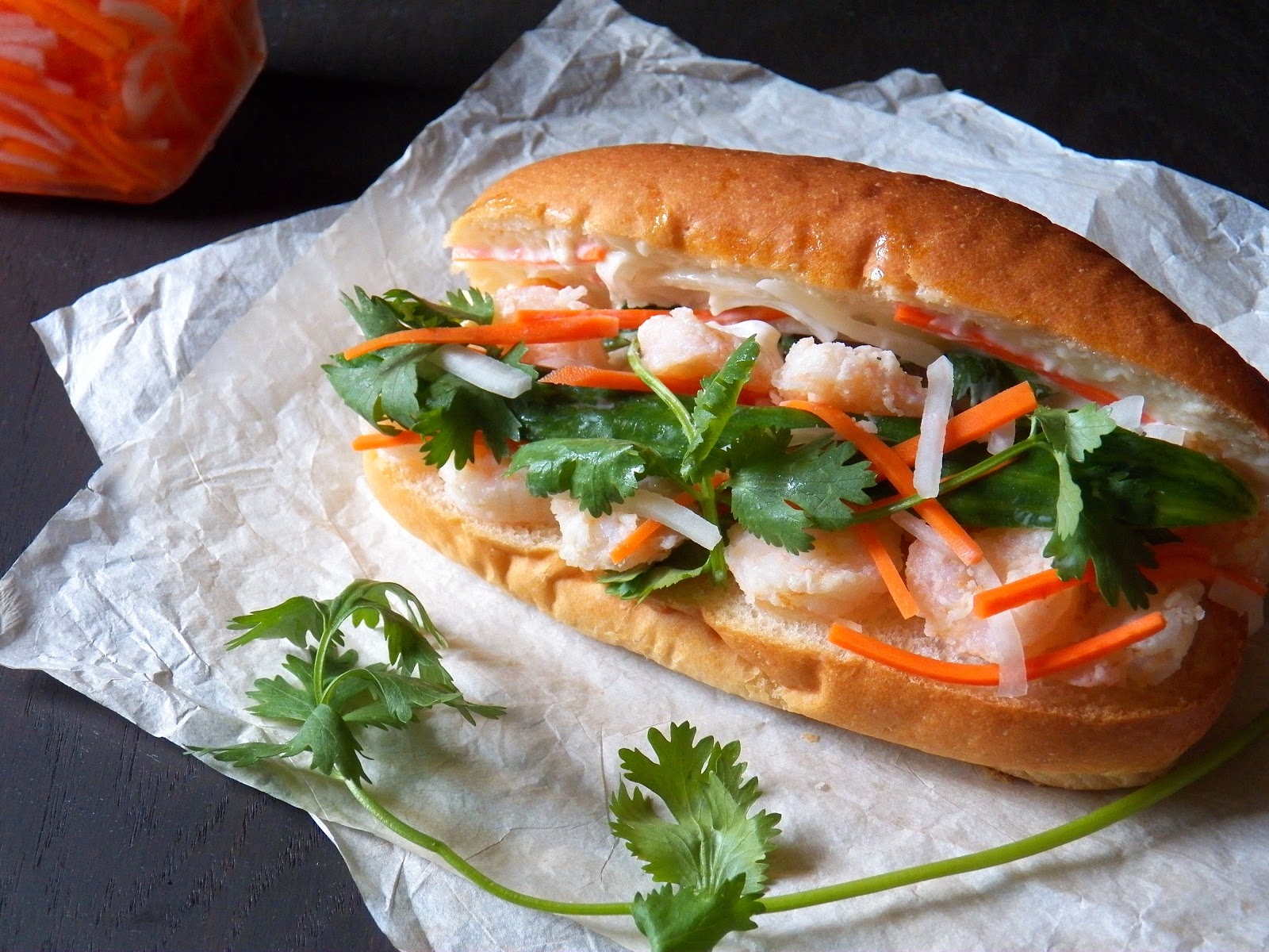 FRIED SHRIMP BANH MI (VIETNAMESE SANDWICH) In Good Flavor Great