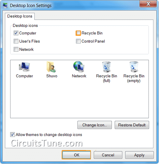 How to Remove Recycle Bin from Desktop in windows 7 Tips & Tricks