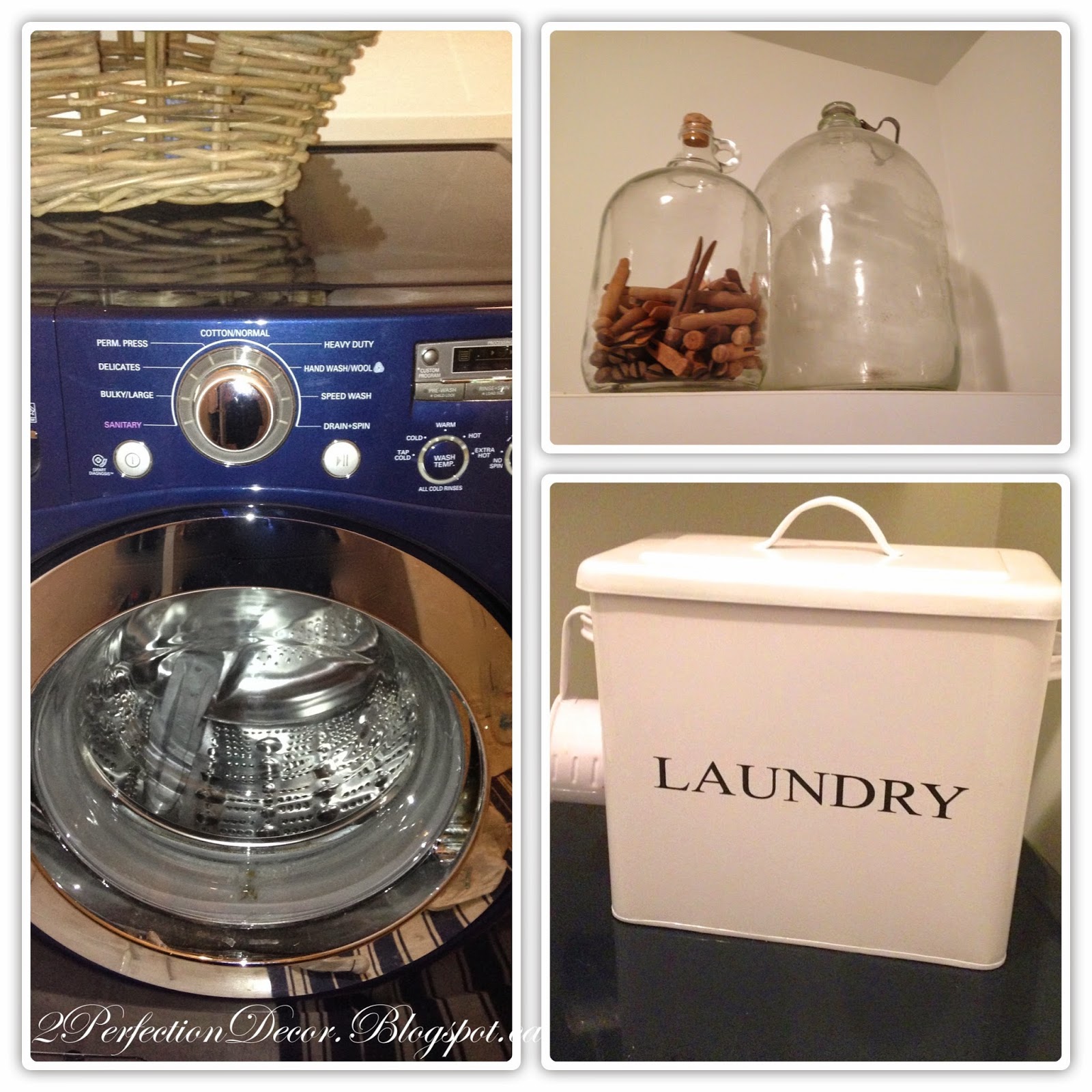 2Perfection Decor Nautical Inspired Blue and white Laundry / Mudroom