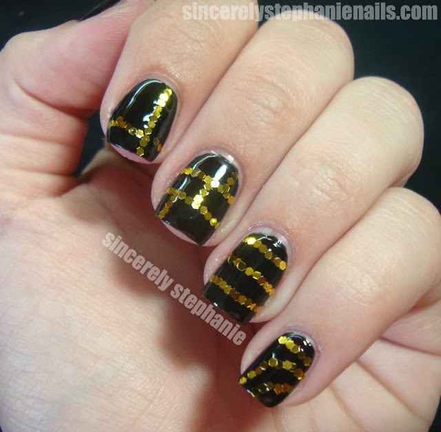 nailtini espresso born pretty gold glitter