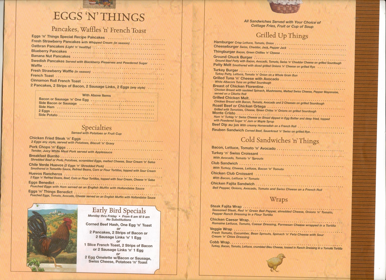 VC Menu Eggs N Things Camarillo, Simi Valley, Ventura, Ojai,Valencia