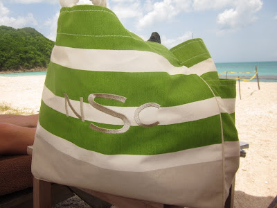 monogrammed beach bag
