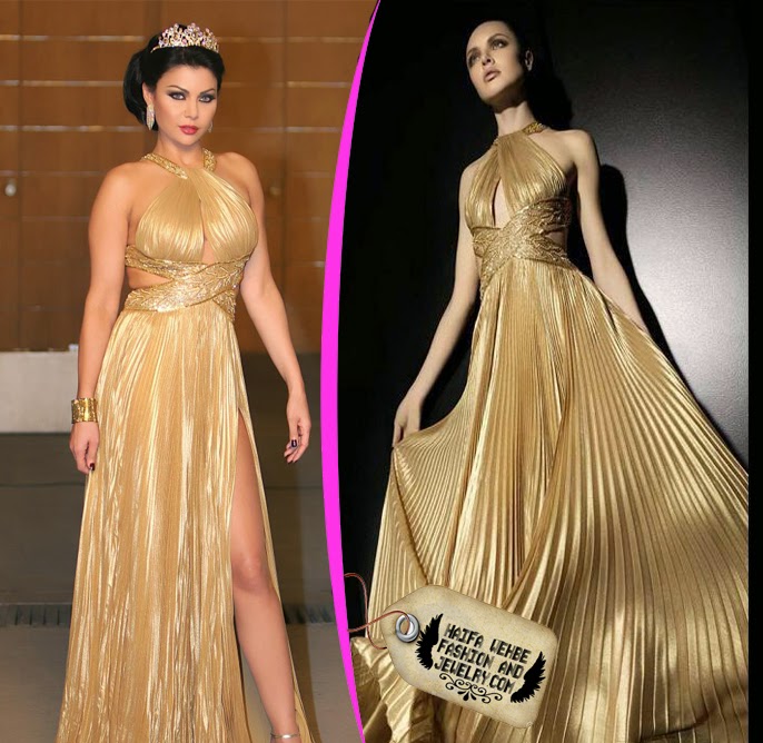 gold plisse dress