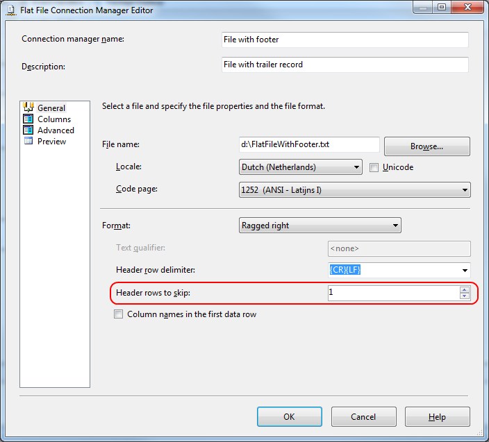 Ssis Create Flat File Header