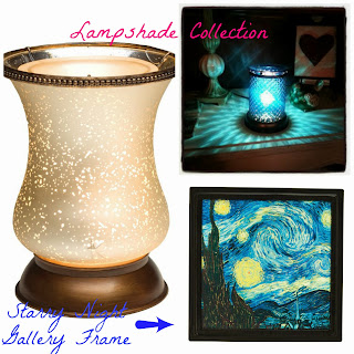 scentsy, warmers, fall winter 2013, wickless candles, lampshade, gallery, gallery frame, starry night, blue diamond, cream tulip