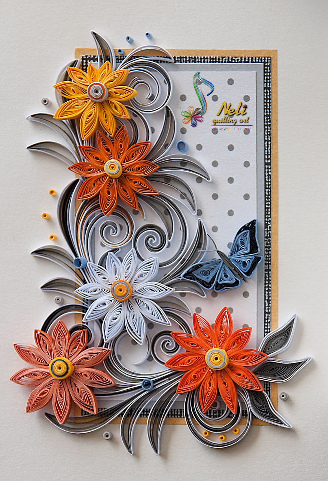 Neli Quilling Art Quilling cards /14.8 cm 10.5 cm/ summer
