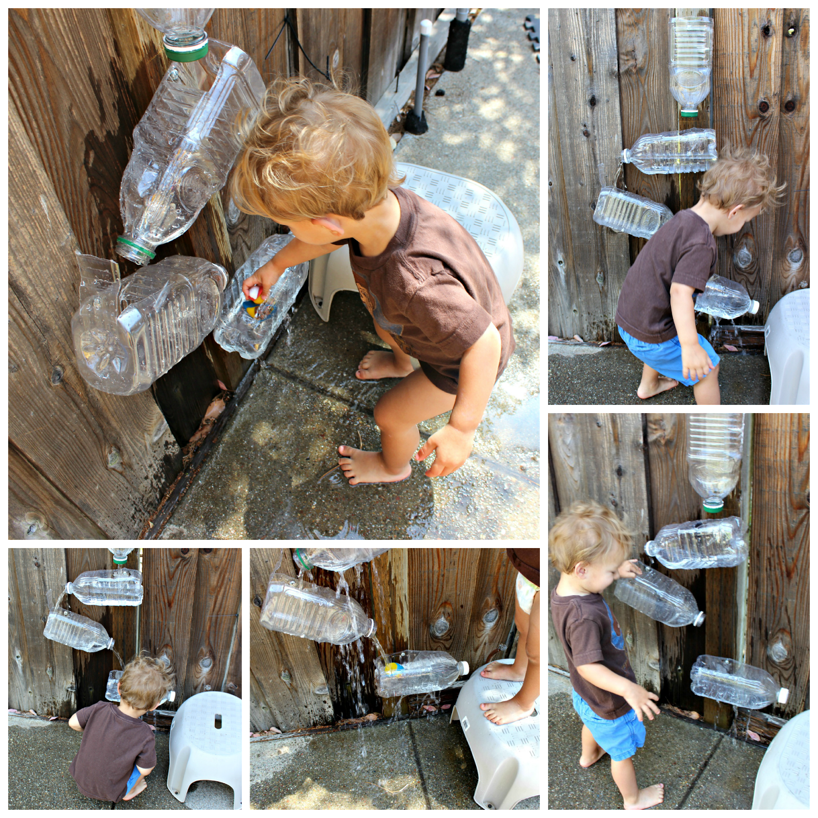 25+ Funnest, best water play activities! - Plastic bottle water wall