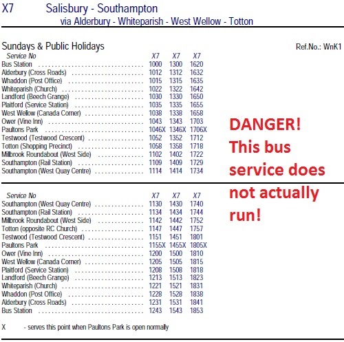 Southampton Bus Update X7 Sunday Scandal X12 Flops 80 To End
