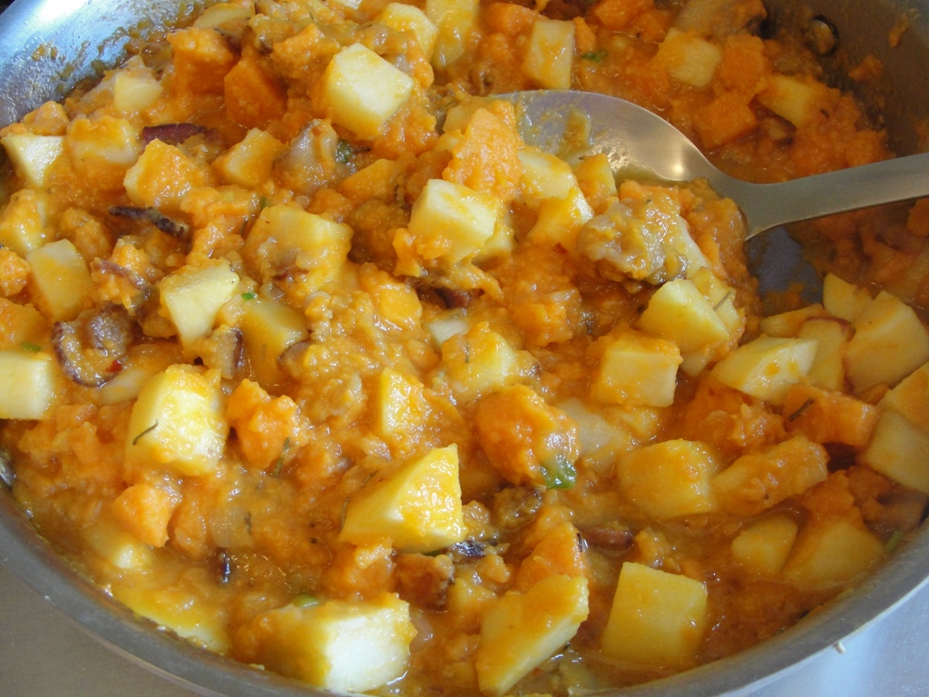 All Things Yummy Anne Burrell's Sweet Potato and Apple Hash