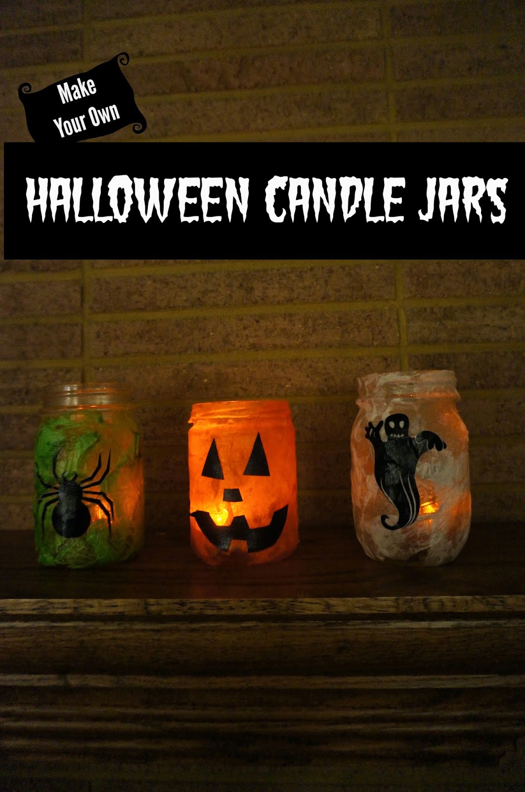 For a simple Halloween decoration, try making these candle jars with your kids. They're easy and spooky and the possibilities are endless.