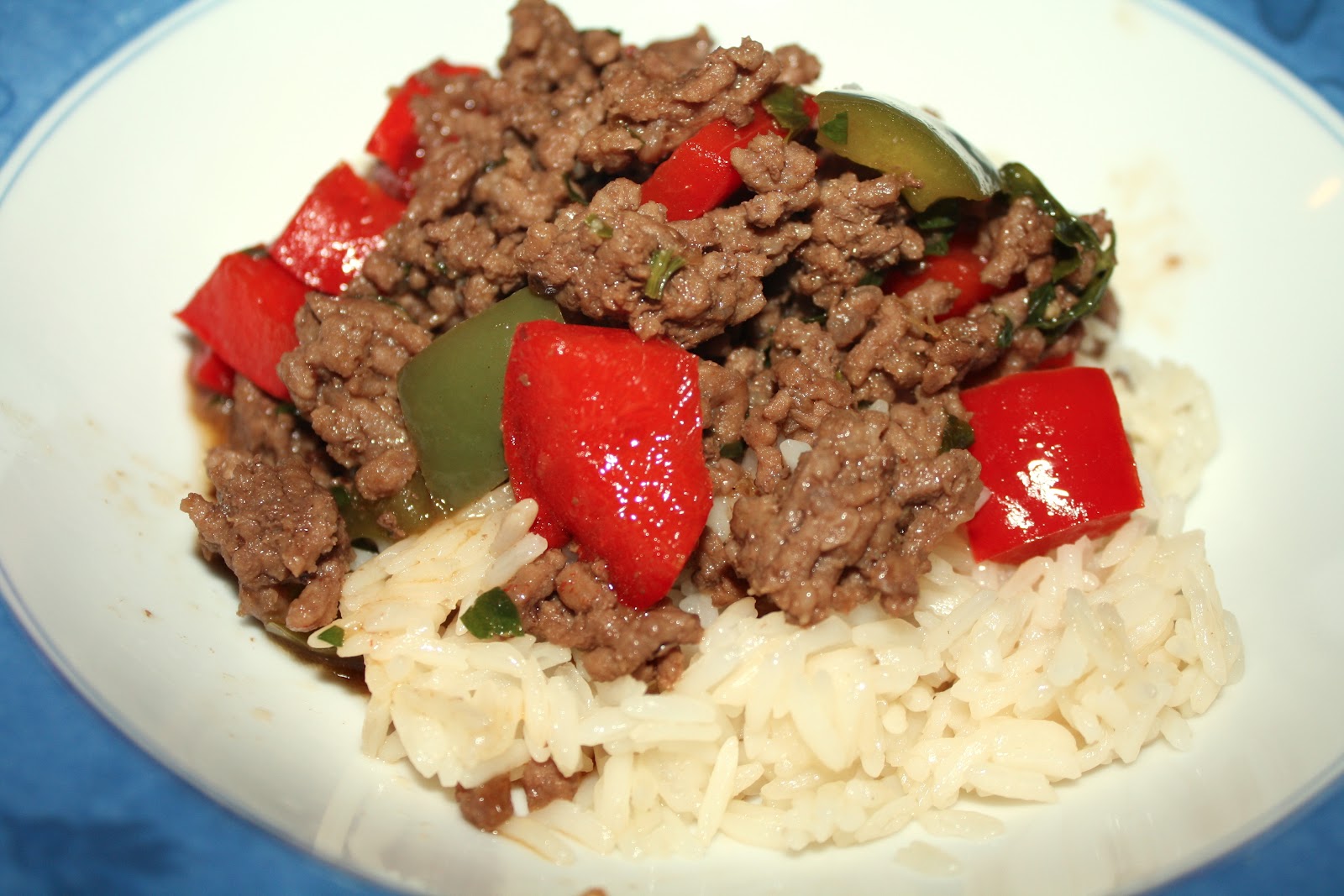 A New Way Asian Ground Beef and Peppers Sauté