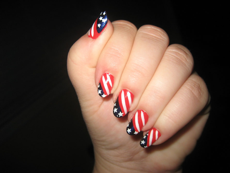 easy nail design for fourth of july
