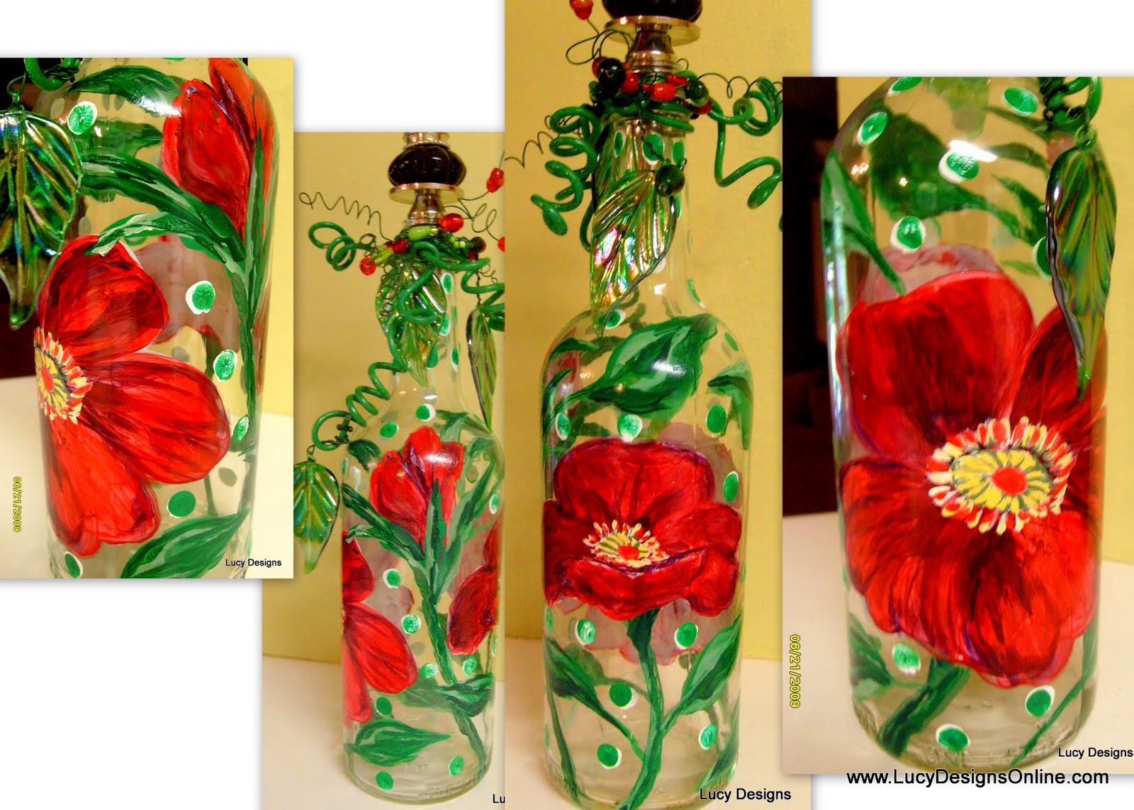 Designs For Glass Painting on Bottle Hand Painted Glass Bottle With