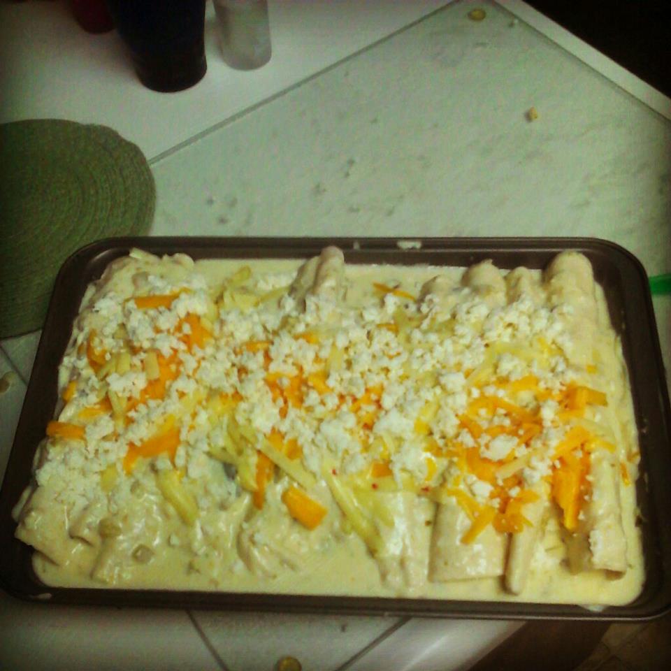 According to Chicken, Green Chili, and Queso Fresco Cream