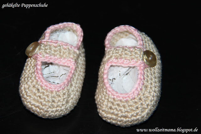 Häkeln : Puppenschuhe, Schuhe passend für die Babypuppe 
