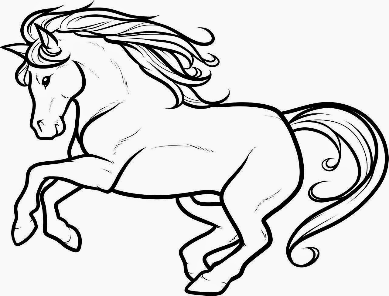 Colour Drawing Free HD Wallpapers: Horse For Kids Coloring Page Free