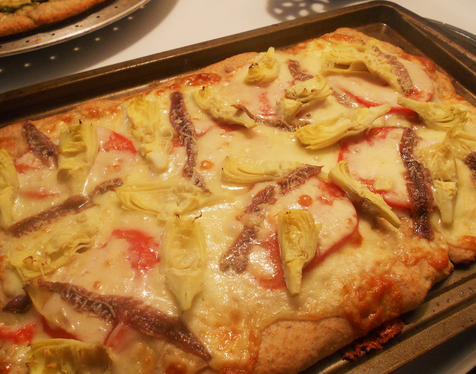 Mirepoix Anchovy and Artichoke Pizza