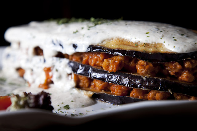 Restaurante vegetariano la olivera nueno milhojas de berenjena