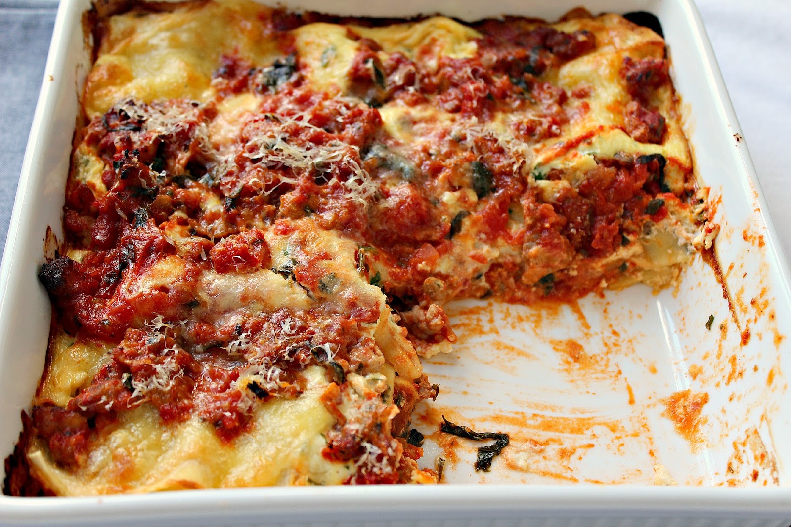 Milk and Honey Turkey Sausage Lasagna